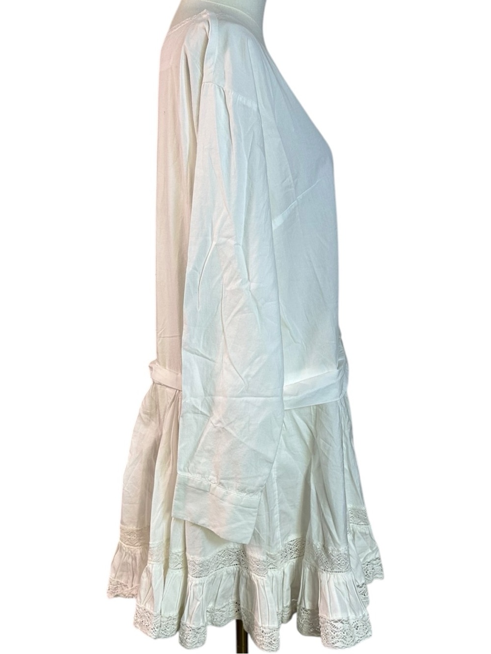 Free People Dainty Ethereal Cottage La Bamba Mini Tunic Dress Ivory White Small - Picture 10 of 14